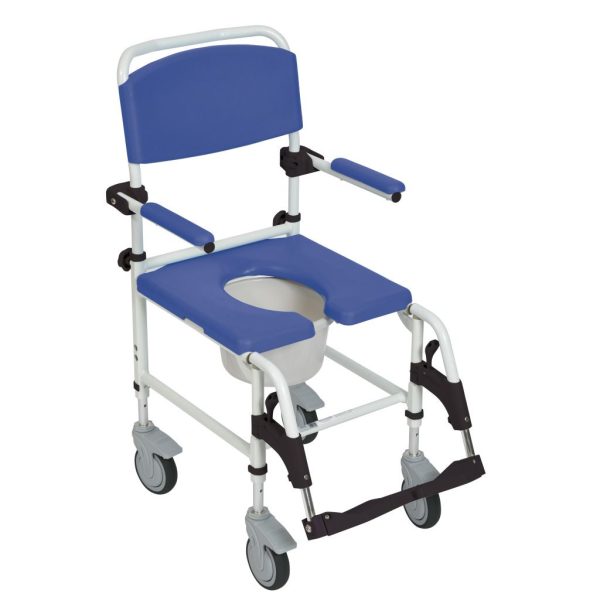 Drive, Aluminum Rehab Shower Commode Chair with Four Rear-locking Casters, NRS185007 - Image 2