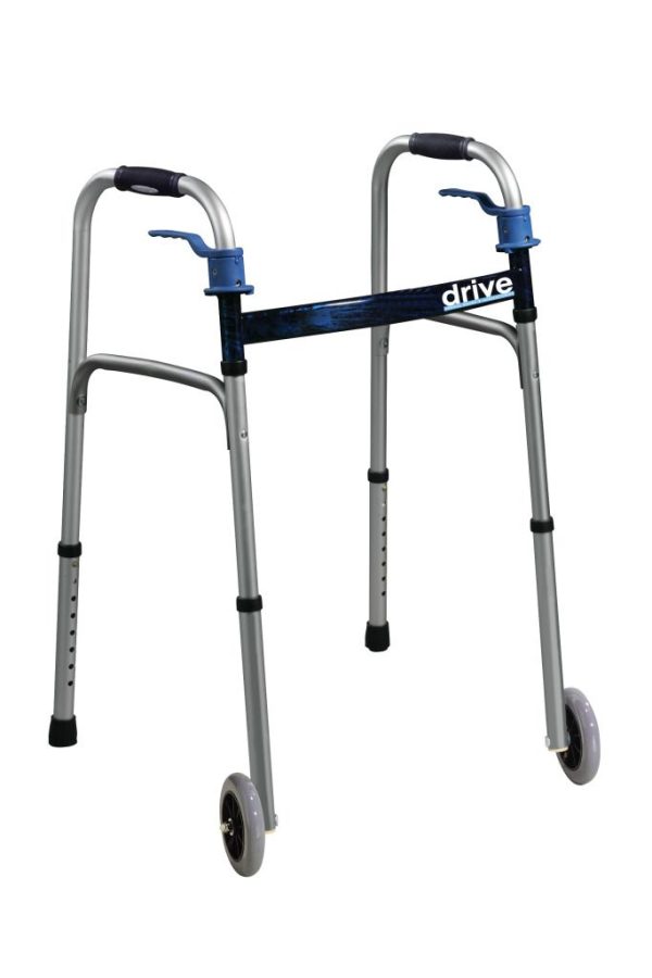Drive, Deluxe, Trigger Release Folding Walker with 5" Wheels, 10227-4, 10226-1
