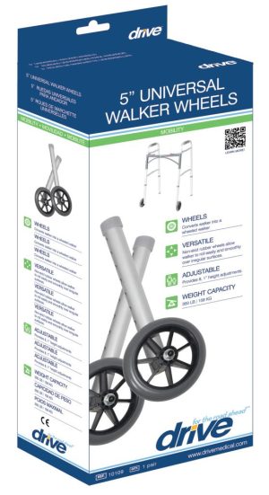 Drive, Universal 5" Walker Wheels, 10109