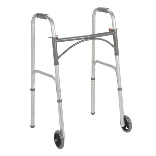 Drive, Folding Junior Walker, Two Button with 5" Wheels, 10247-4 - Image 2