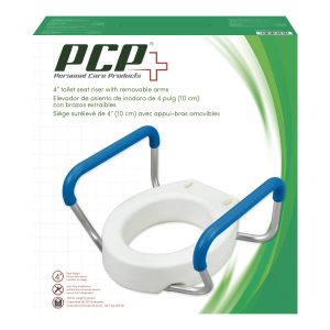 PCP, 4” Toilet Seat Riser With Removable Arms, 7027