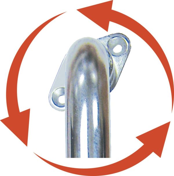 Drive, Chrome Grab Bars with Rotating Flange, 12112RF - Image 2