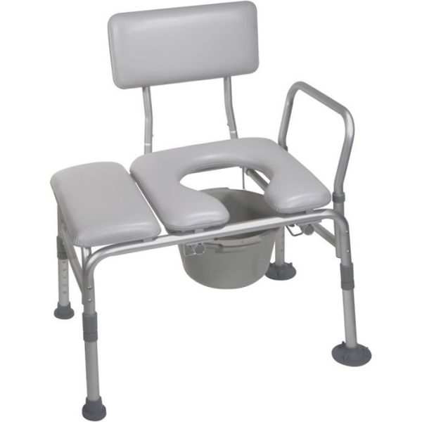 Drive, Combination Padded Transfer Bench/Commode, 12005KDC-1