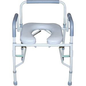 Drive, Deluxe Steel Drop-Arm Commode with Padded Seat, 11125PSKD-1