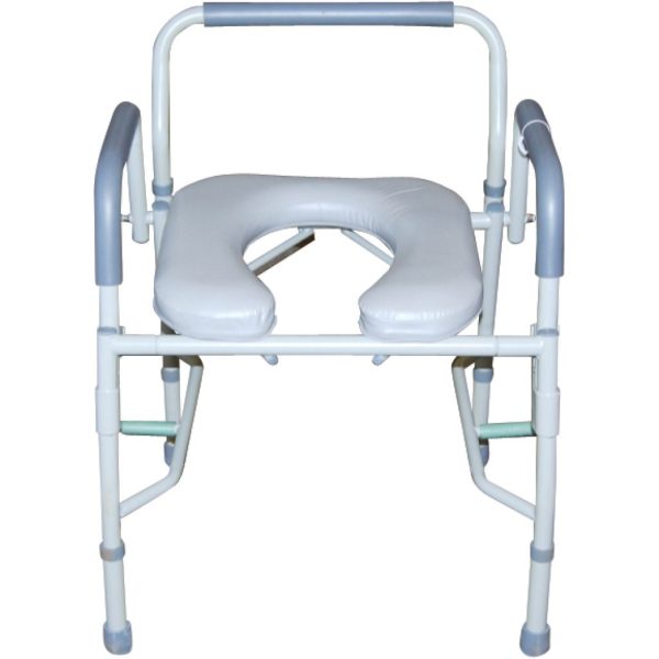 Drive, Deluxe Steel Drop-Arm Commode with Padded Seat, 11125PSKD-1