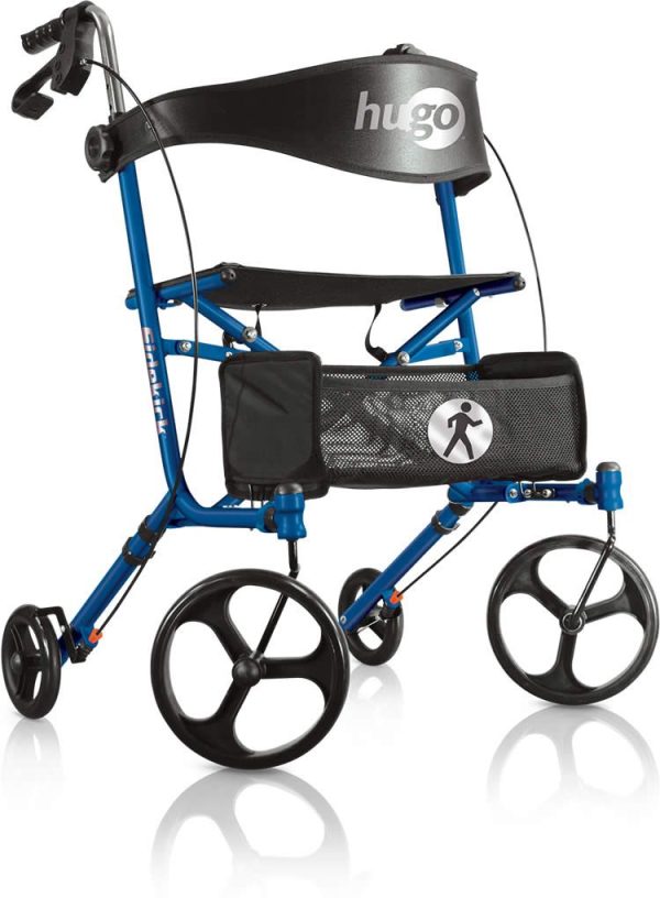Drive, Hugo Sidekick Side-Folding Rolling Walker with a Seat, 700-979