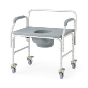 Medline, Bariatric Aluminum Commode with Wheels, G1-507BWX1