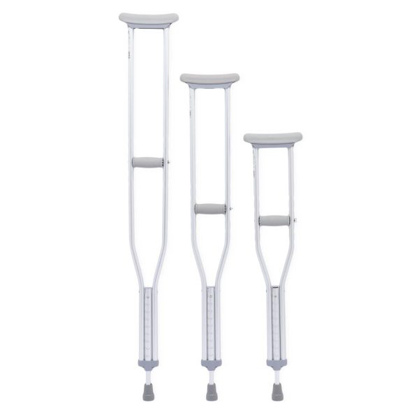 Medline, Standard Aluminum Push-Button Crutches (Pair), MDSV80535
