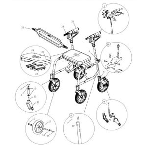 HumanCare, Parts for neXus 3 Rollator