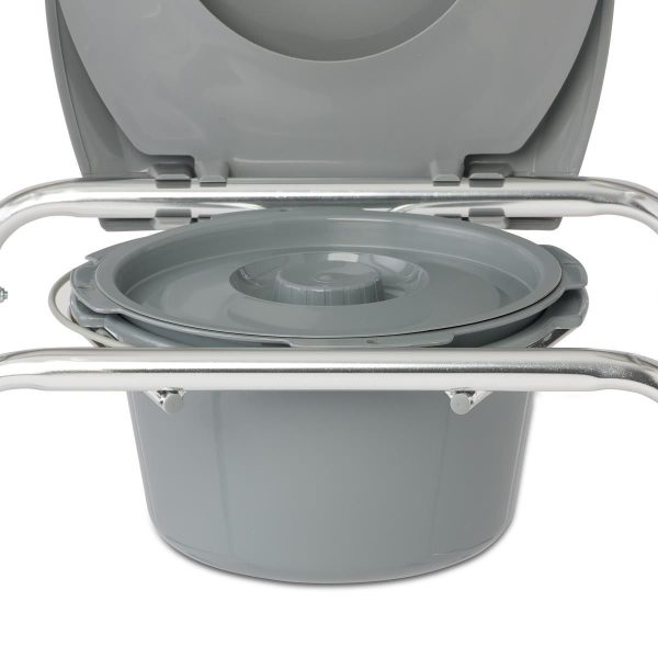 Medline, Aluminum Elongated Commode with Wheels, Medline, Aluminum Elongated Commode with Wheels, G1-501LWX1 - Image 2