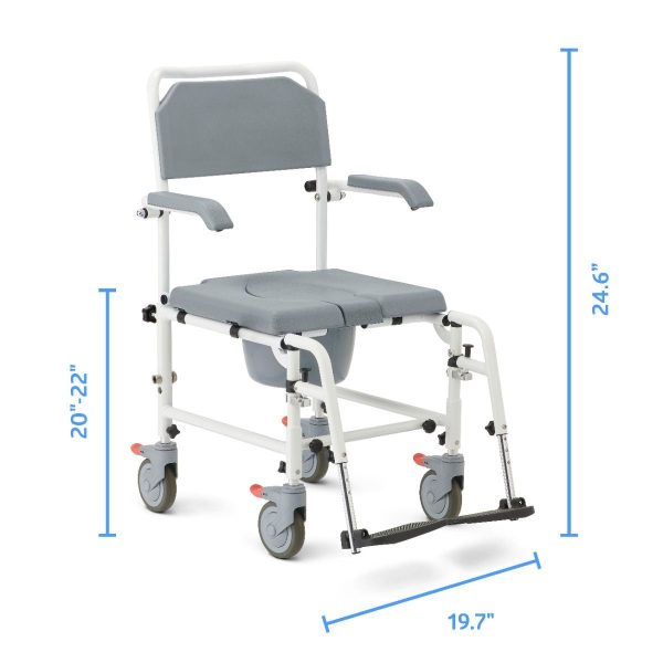 Medline, Shower Commode Transport Chair with Wheels, G1-504WCPX1 - Image 7