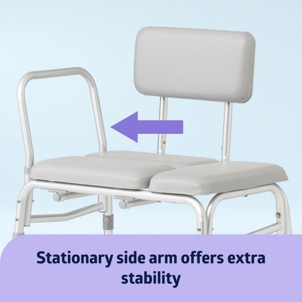 Medline, Padded Transfer Bench with Back 400lbs Capacity, G3-100KBPX1 - Image 3