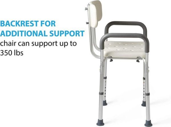 Medline, Knockdown Bath Bench with Arms and Back, MDS89745RAH - Image 4