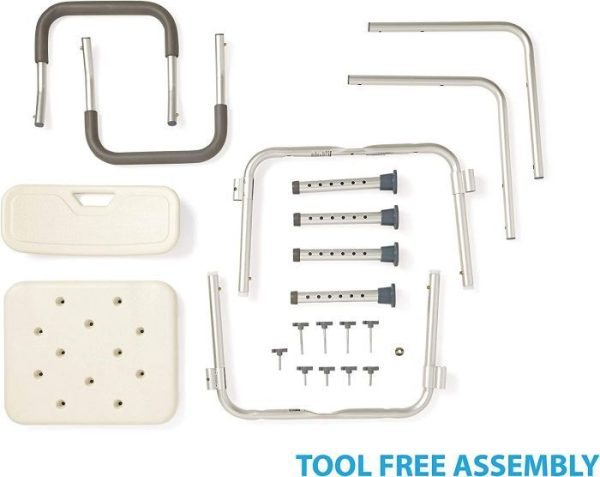 Medline, Knockdown Bath Bench with Arms and Back, MDS89745RAH - Image 3