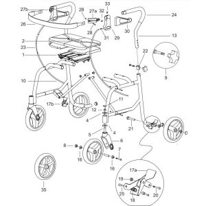 HumanCare, Parts for neXus oNe Rollator (Old Model)