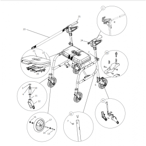 HumanCare, Parts for neXus oNe Rollator (New Model 4900)
