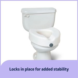 Medline, 5 Inch Raised Toilet Seat with Lock, G4-501RX1