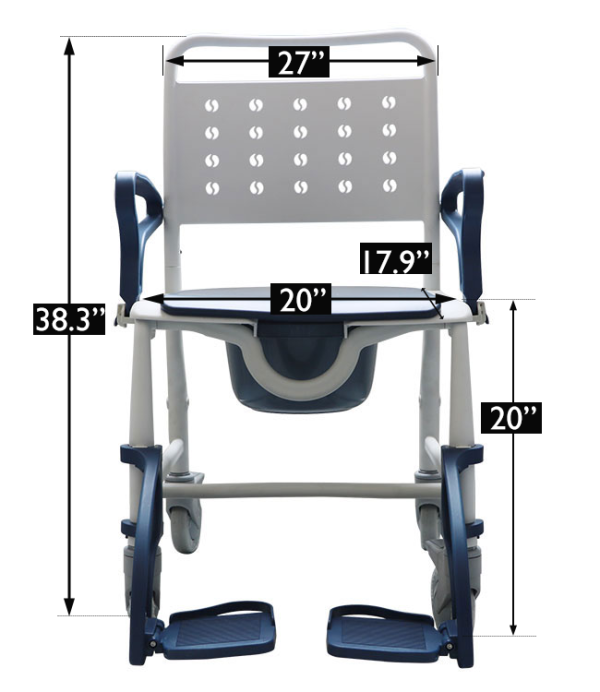 MOBB, 3 in 1 Shower Commode Wheelchair, MHCMWC–BE - Image 5