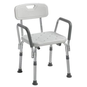 Drive, Shower Chair with Back and Removable Padded Arms, 12445KD-1